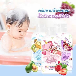 ผลไม้ครีมอาบน้ำ แชมพู เด็ก 2 อิน1 อ่อนโยนต่อผิวลูก หอม หอมติดทนนาน ความปลอดภัย 800ml ลดผดผื่น ผื่นร้อน ผื่นคัน（029）