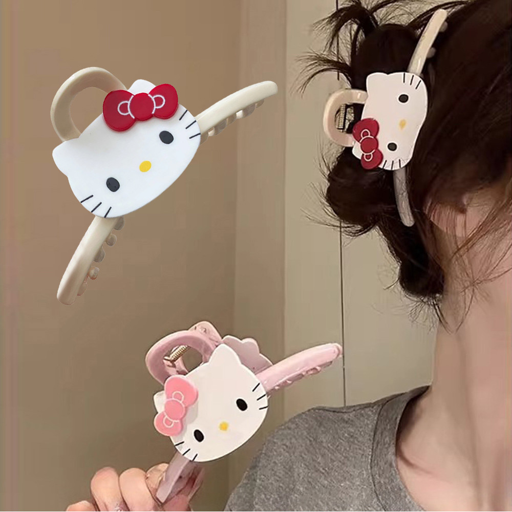 กิ๊บติดผม Hello Kitty สีชมพู สไตล์บัลเล่ต์ Y2K จาก Sanrio สร้างสรรค์และน่ารัก