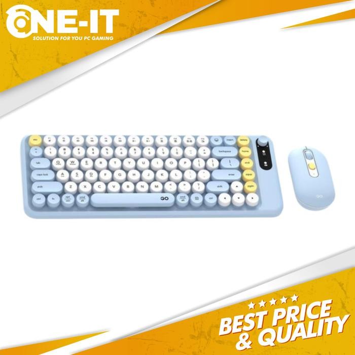FANTECH GO MOCHI85 WK898 คีย์บอร์ดเมาส์ไร้สาย BUNDLE COMBO OFFICE BLUE