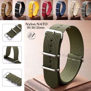 NATO ไนลอน Ribbed Universal นาฬิกา 18 มม.20 มม.22 มม.ผ้าใบ Braid ZULU One Loop สายนาฬิกาทหารกีฬาผู้ชายผู้หญิงสร้อยข้อมือ Wristbelt สําหรับ Seiko