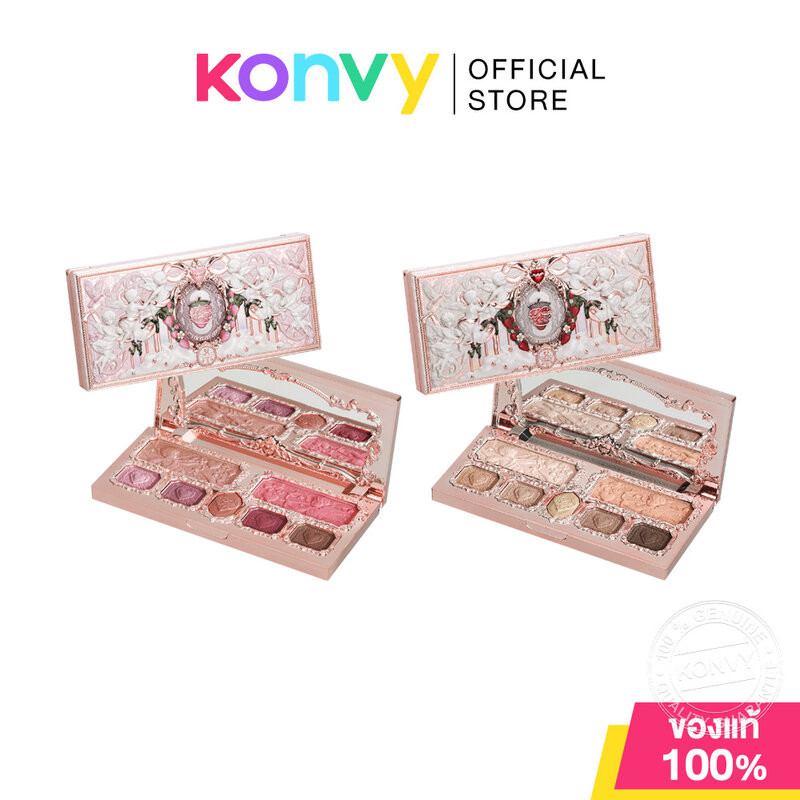 Flower Knows Strawberry Cupid Collection Make-Up Palette 14g ฟลาวเวอร์ โนวส์ พาเลท All-in-One ตลับเดียว 7 เฉดสี