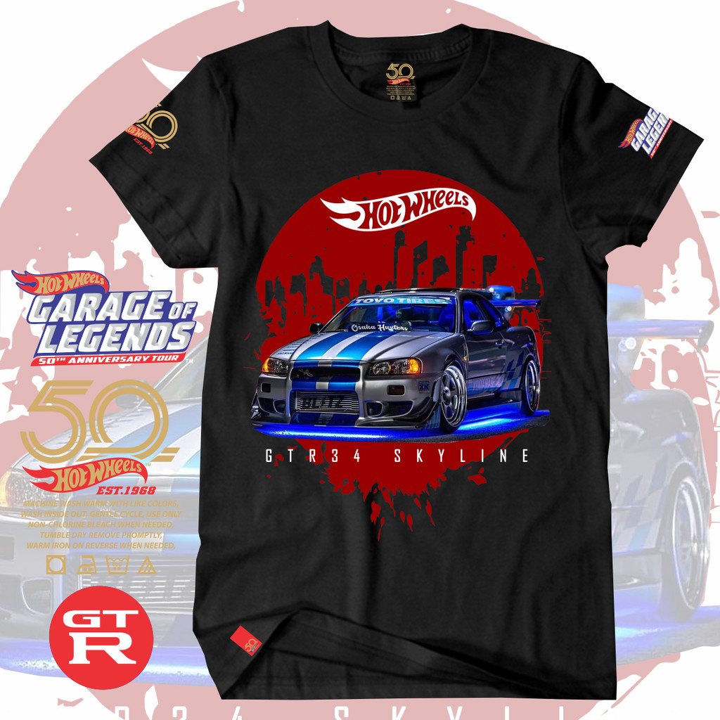 H0twheel GTR city Legends 50th Anniversary Super Premium เสื้อยืดพร้อมขนาด 4XL 5XL Hypebeast Streetw