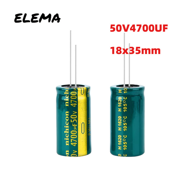 ตัวเก็บประจุใหม่ 50V 4700UF 18x35 มม. ตัวเก็บประจุอลูมิเนียมอิเล็กโทรลีติคของแท้