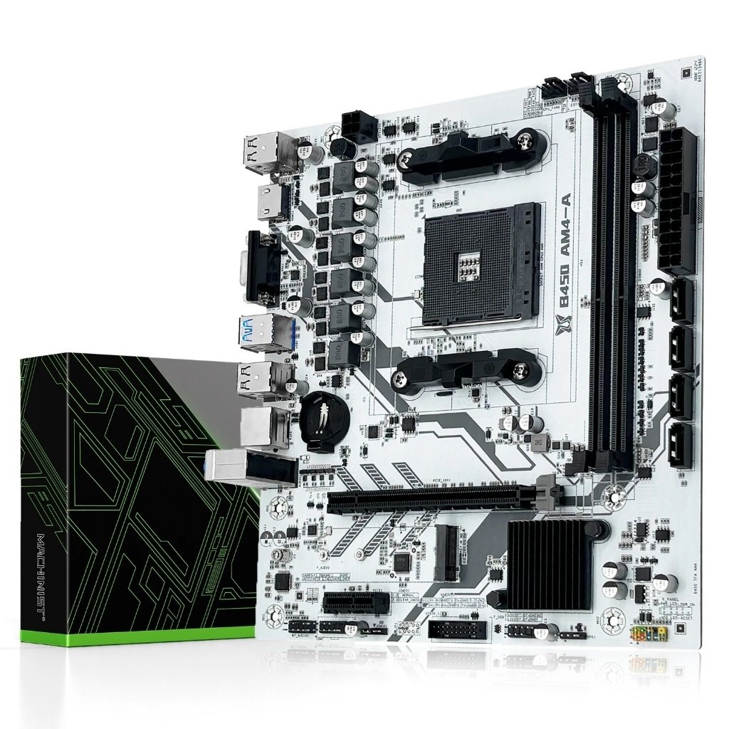 (มือสอง)B450 เมนบอร์ด AMD โปรเซสเซอร์ DDR4 Double Channel Memory AM4 M. 2 NVME (รองรับ CPU Ryzen 550