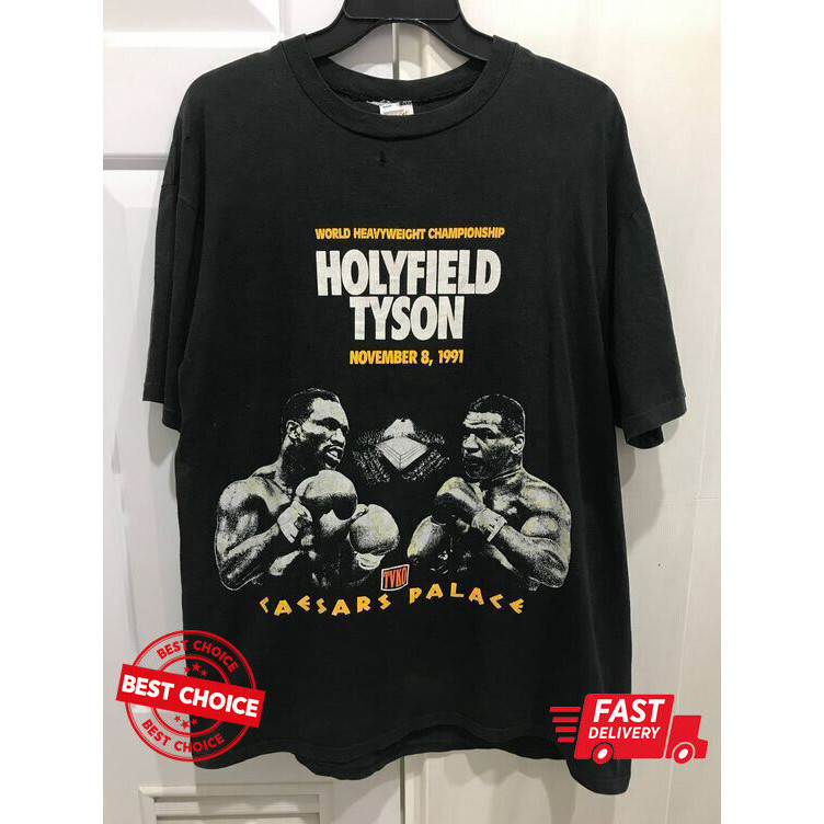 Mike Tyson Vs Holyfield Boxing 1991 เสื้อ S-3X Q7458