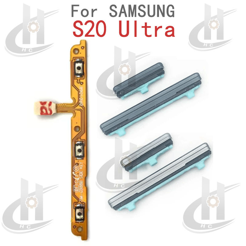 สําหรับ Samsung S20 Ultra Power volume ปุ่มด้านข้าง Flex Cable Keys ปุ่มปิดปุ่มปรับระดับเสียงขึ้นและลงด้านข้างอะไหล่ทดแทน