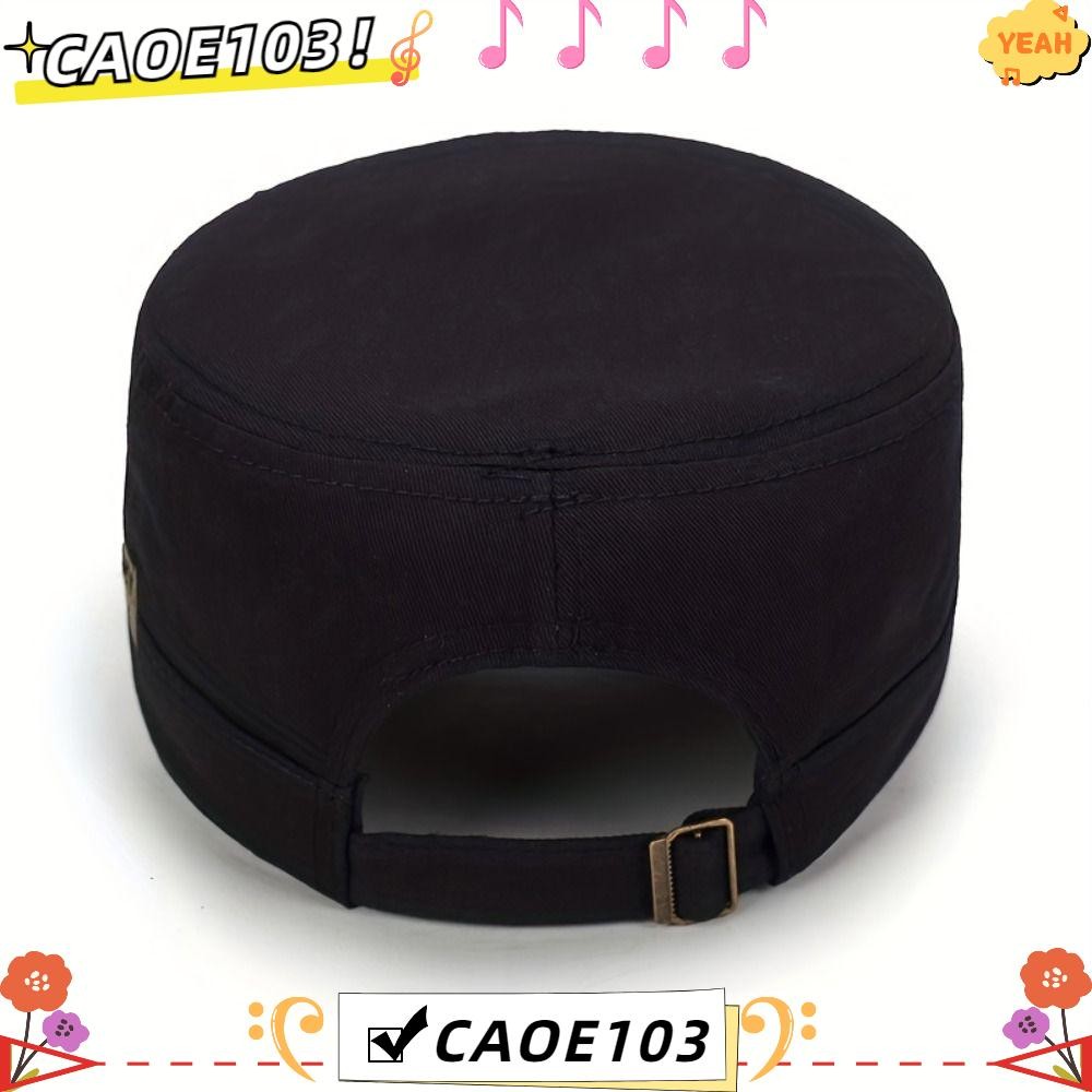 Caoe103หมวกเบสบอล,หมวกนายร้อยลําลองระบายอากาศ,แฟชั่นปรับกันแดดกลางแจ้งหมวกทรงสูงแบนสําหรับผู้ชาย