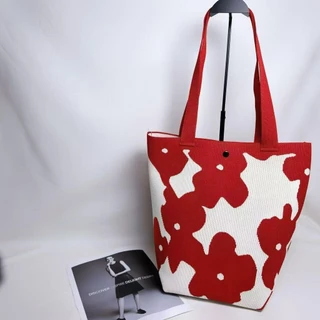 【พร้อมส่ง】miss bag fashion1 กระเป๋าช๊อปปิ้งไฮโซทอลายริ้ว กระเป๋าทรงสวย