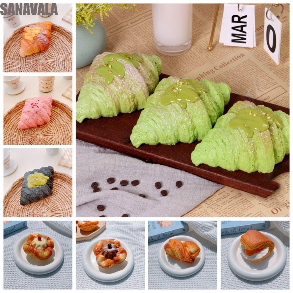 Sanavala ขนมปังช้า Rebound ของเล่น, ขนมปังโดนัทบีบของเล่นขนม, หยิกเพลงเค้ก PU ขนาดใหญ่พัฟช้า Rebound ของเล่นเด็กของขวัญ