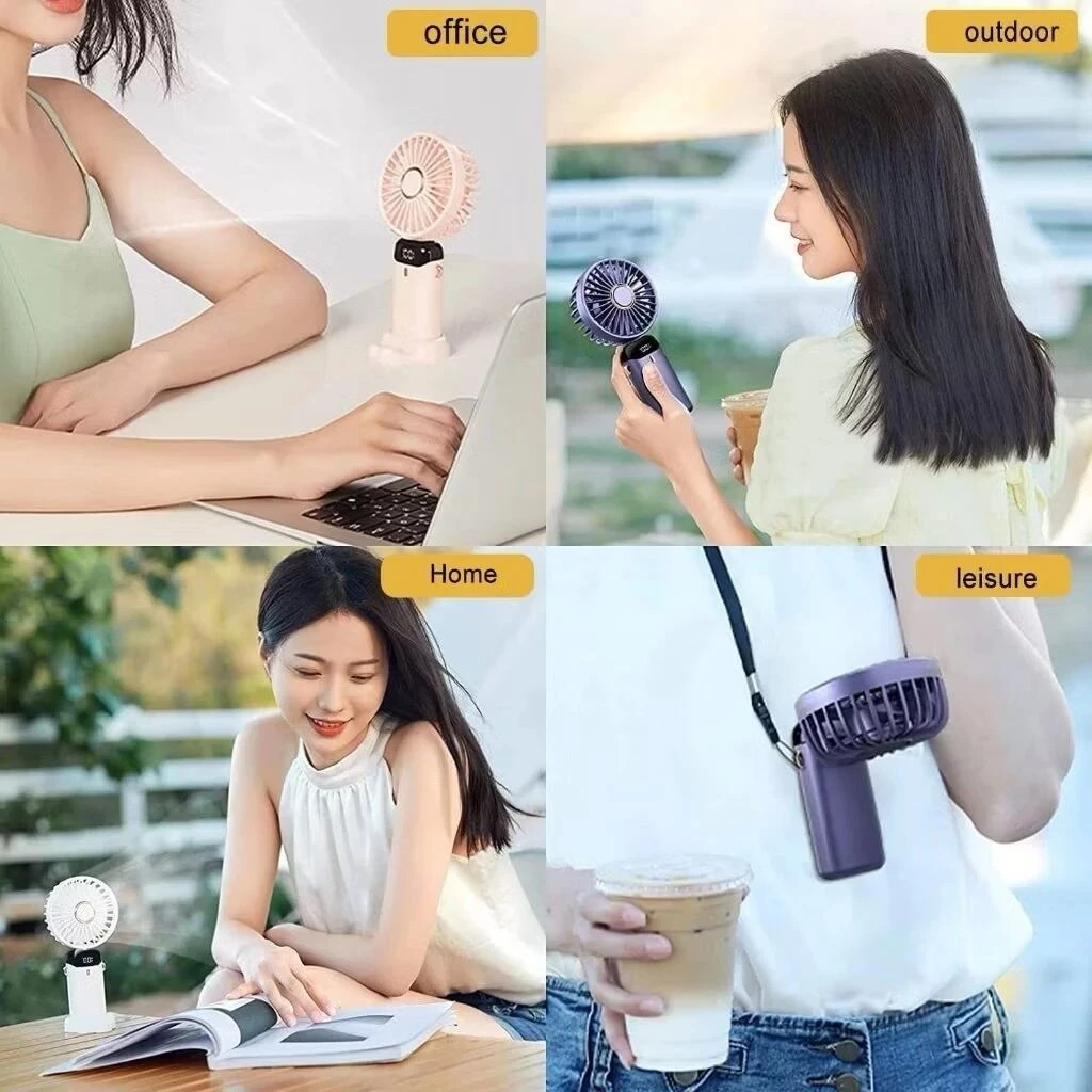 พัดลมพกพา 5 โหมด หน้าจอดิจิทัล แบตเตอรี่ 3000mAh thumbnail 7