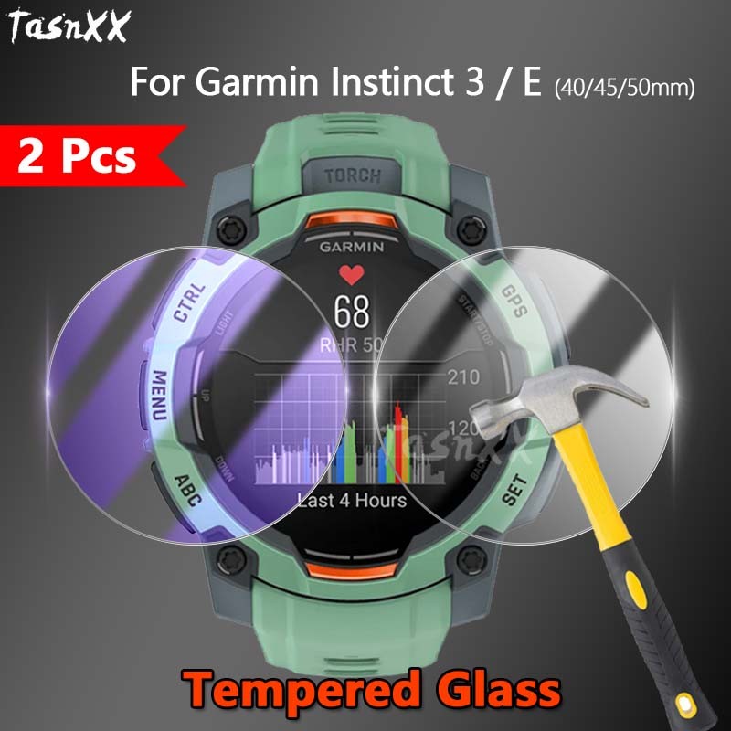 1/2/3/5 PCS สําหรับ Garmin instinct 3 45 มม.50 มม.AMOLED พลังงานแสงอาทิตย์ instinct E SmartWatch 2.5D Ultra Slim HD Clear/Anti สีม่วง 9H กระจกนิรภัยป้องกันหน้าจอฟิล์ม