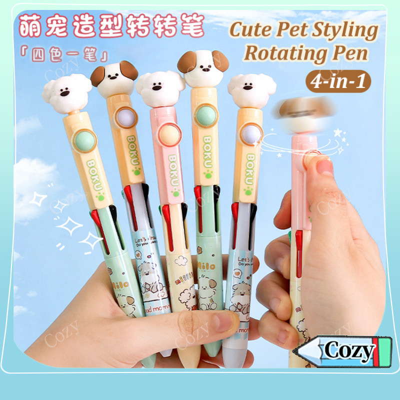 Lucky Rolling ปากกาลูกลื่นสี่สี, ปากกากลิ้งบีบอัดการ์ตูน, ปากกาลูกลื่น All-in-one แบบกดหลายสี [97]