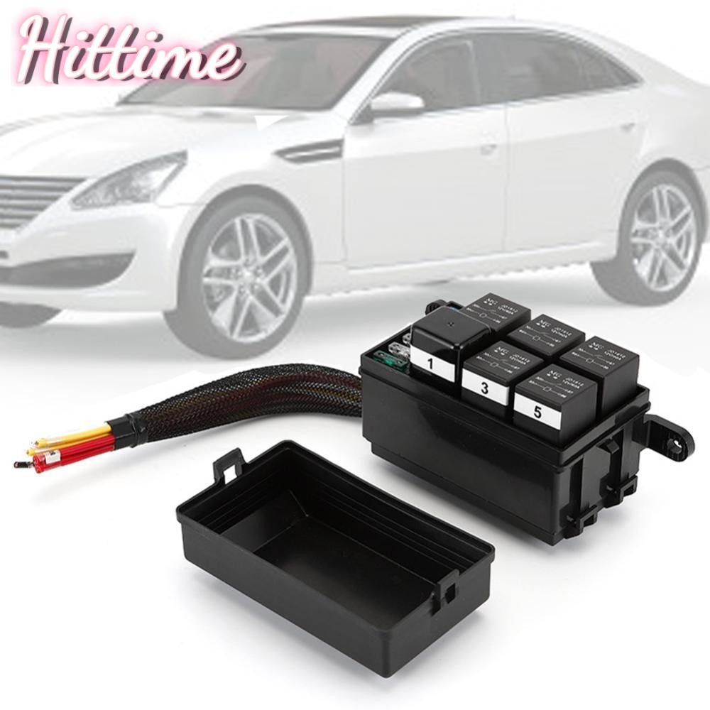 Hittime รถ 12 V/24 V กล่องรีเลย์ 6 ช่อง ฟิวส์บล็อก ATC/ATO ชุดรีเลย์ฟิวส์ 6 ชิ้น A7P5