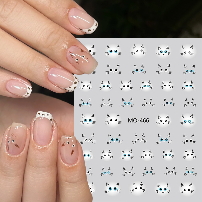 Ur SUGAR สติ๊กเกอร์ติดเล็บแมว 3D น่ารักการ์ตูนสัตว์ 3D Self-Adhesive Nail Art Decals Sliders ตกแต่งเล็บ
