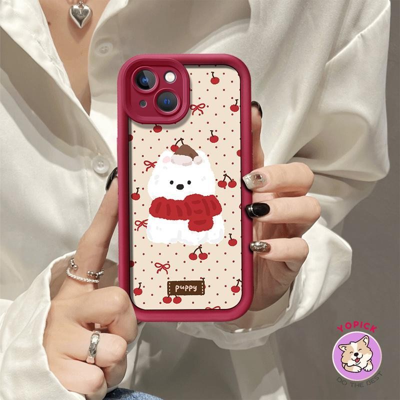 สําหรับiphone16 16pro 16promax 16Plusหนังโทรศัพท์ผ้าพันคอลูกสุนัขกรณี15 15pro 14 13promax xs xsmax xr 6 7 8plus 7 8plus 12 11การ์ตูนฝาครอบโทรศัพท์JGS - รูปที่ 3