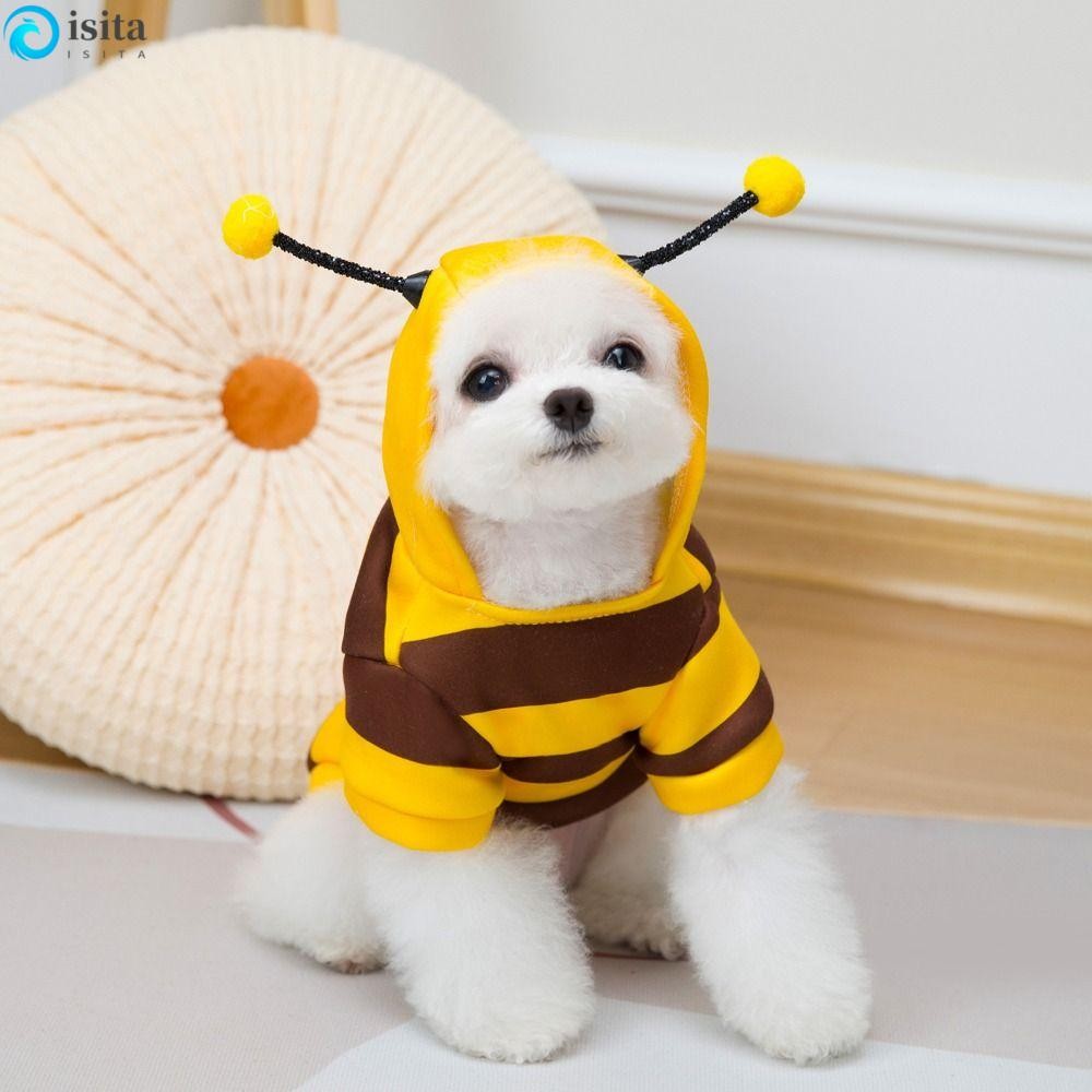 Isita Bee Pet Dog Hoodies, Warm Soft Cat เสื้อกันหนาว, Bulldogs Puppy เครื่องแต่งกาย Pullovers เสื้อผ้าสัตว์เลี้ยงน่ารักสุนัขขนาดกลางขนาดเล็ก