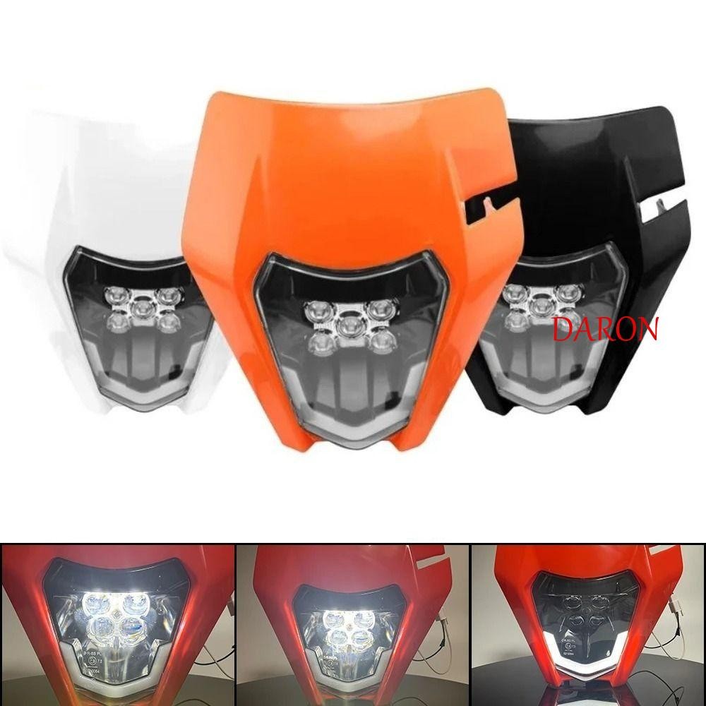 Daron แผ่นไฟหน้ารถจักรยานยนต์, 12 V/5A สําหรับ KTM ไฟหน้าวิบาก, Supermoto Fairing Impact Resistance Universal ทนทาน Motocross Enduro หน้ากากกลางแจ้ง