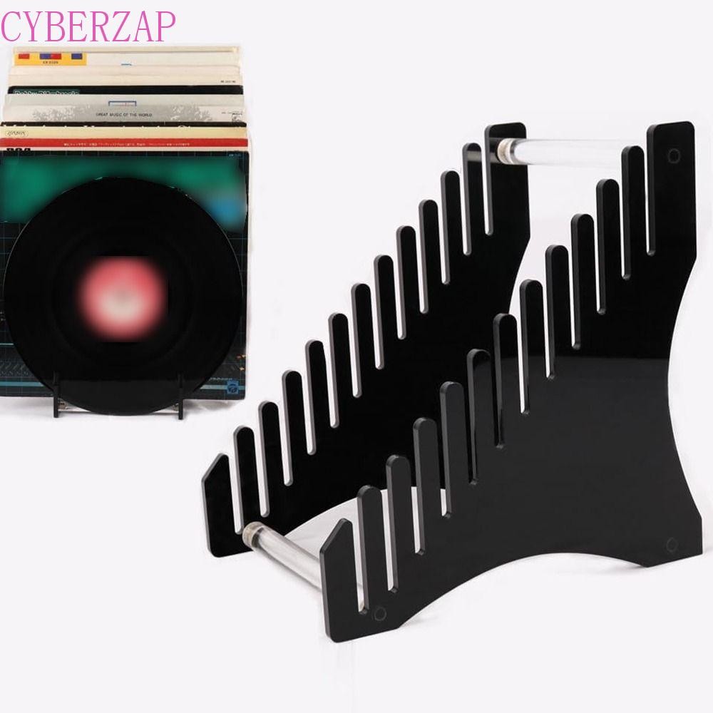 Cyberzap ที่วางแผ่นเสียงไวนิล, ชั้นวางบันทึกอะคริลิกกันน้ําหลายชั้น, อัลบั้มใส/ดํา 12 อัน, ประกอบง่ายแท่นวางซีดีแบบถอดได้นิตยสาร