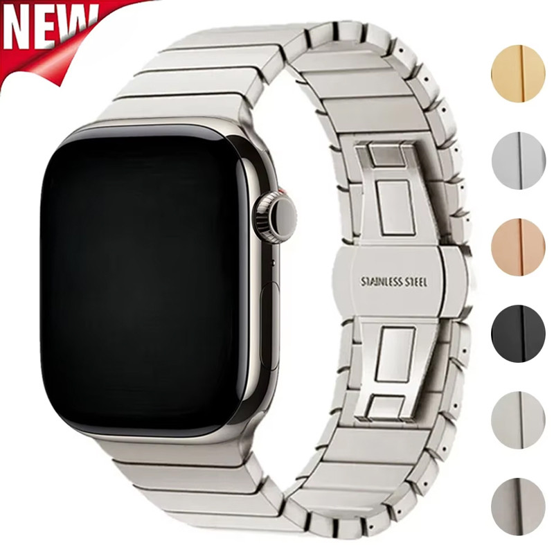 สายสแตนเลส สำหรับ Apple Watch หลายขนาด (40/41/42/44/45/46/38 มม.) รุ่นรองรับ 10 9 8 7 6 5 4