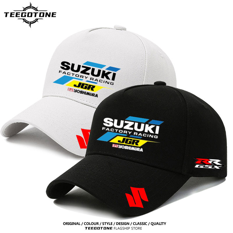 S-5XL SUZUKI รถจักรยานยนต์ซูซูกิล่าสุดพิมพ์ขี่หมวกแข่งชายและหญิงหล่อส่วนบุคคลม่านบังแดดหมวกเบสบอล 0117