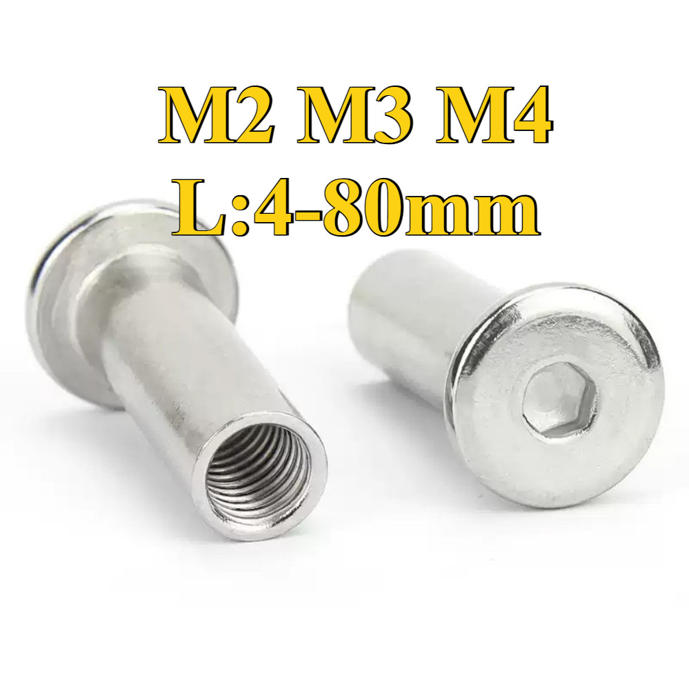 304 น็อตไม้อัดสแตนเลสเฟอร์นิเจอร์น็อต M2/M3/M4 [ST-DM] (Y20) (x19)