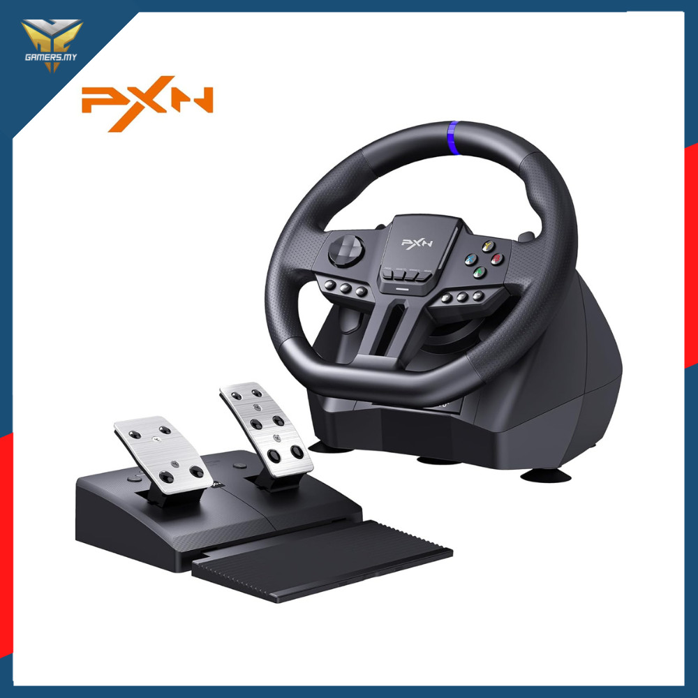 PXN V900 Gen 2 Racing Simulator พวงมาลัย Controller Hall Sensors RGB Pedals หลายแพลตฟอร์ม