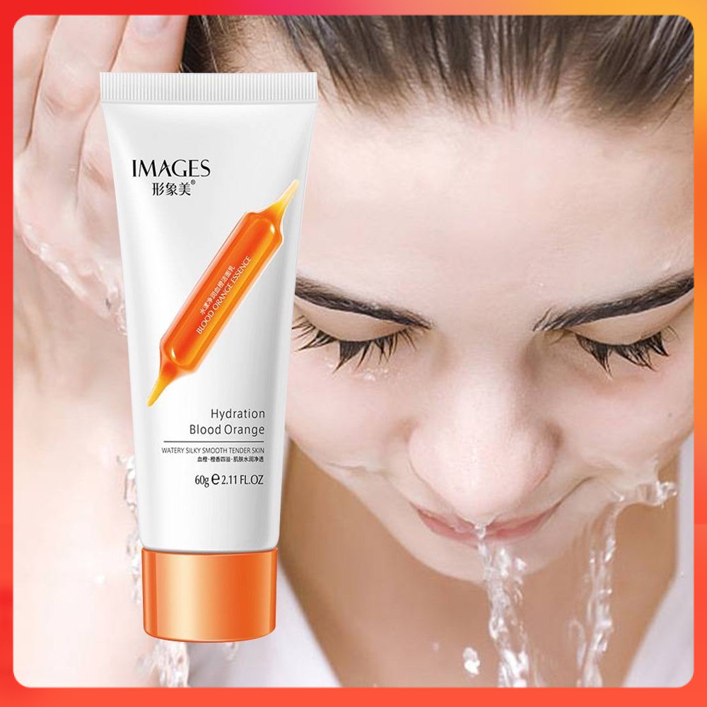 ร้านไทย IMAGES โฟมล้างหน้าส้มเลือด ทําความสะอาดผิวหน้า ขจัดความมัน สิ่งสกปรกให้ความชุ่มชื้น กระจ่างใส 60g.