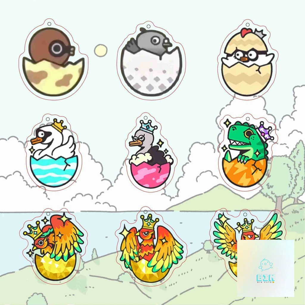 Eggboy Party Level Invincible Phoenix Peak Egg Dinosaur Egg Keychain Game Peripheral Creative Study 