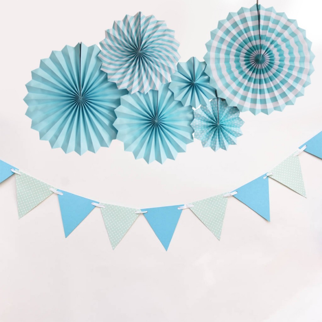 ร้านคนไทย！ 6ชิ้น ชุดพัดกระดาษตกแต่งบ้าน ผนัง งานปาร์ตี้ ทรงกลม รูปดอกไม้ ขนาด40CM 30CM 20CM - รูปที่ 5