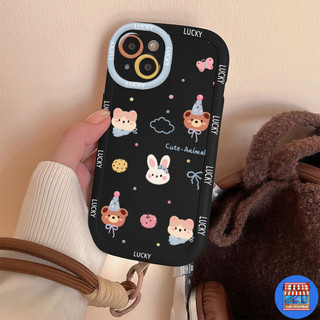 พร้อมส่ง เคสสำหรับไอโฟน16 ลายหมี หมา กระต่ายน่ารัก เคสครอบเต็มกล้อง For IPhone 11 13 12 14 15 16 Pro 8 7Plus X XR XS Max