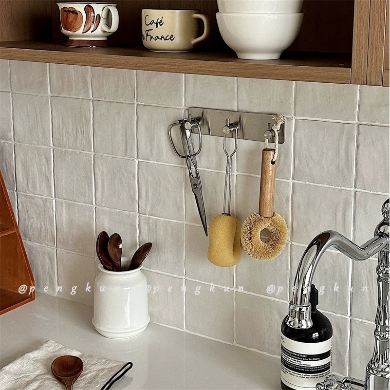 304 ตะขอสแตนเลสลิงค์แถวตะขอเหนียวแข็งแรงครัวในครัวเรือนตะขอโลหะเจาะฟรี - รูปที่ 2