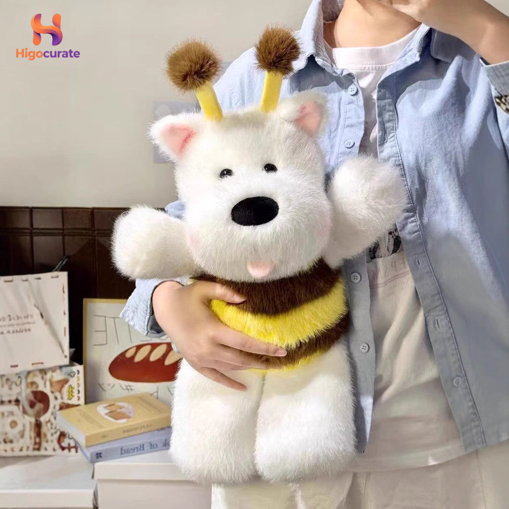 วิ่ง West Highland Bee Dog Doll ของเล่นตุ๊กตาสร้างสรรค์น่ารัก Healing Puppy ของขวัญหมอน Coax Sleepin