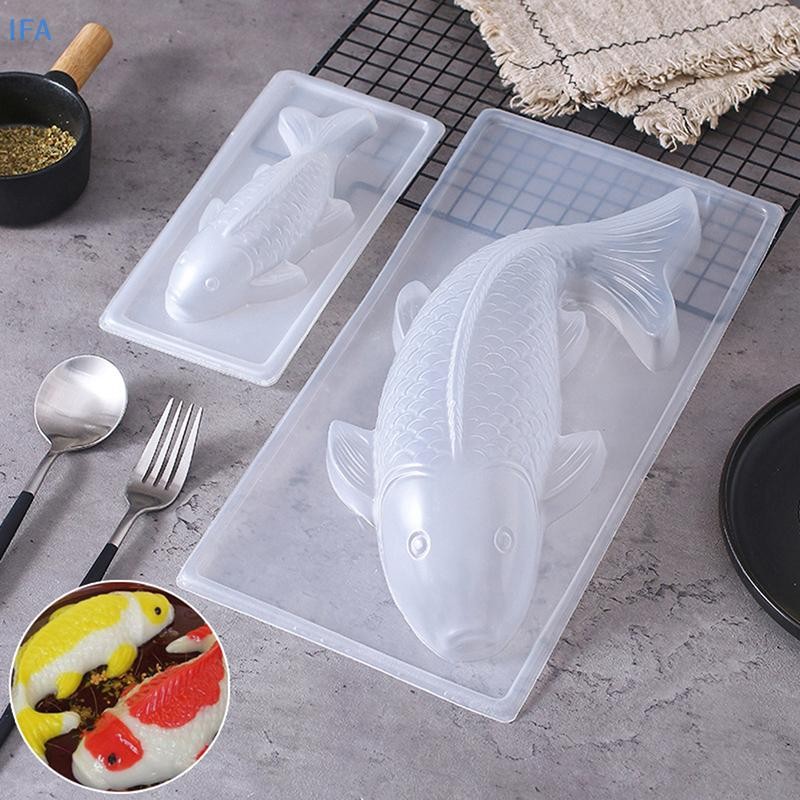 IFA แม่พิมพ์ปลา 3D Koi ปลารูปร่างเค้กพลาสติกช็อกโกแลต Jelly Mould สบู่เบเกอรี่แม่พิมพ์ดี
