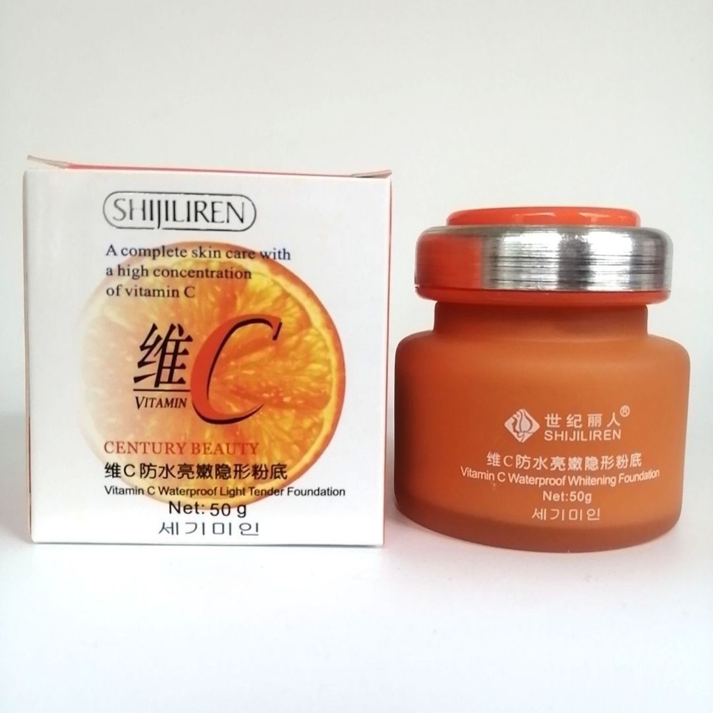 ขายร้อน#正品世纪丽人维C VC กันน้ํา Brightening Invisible Foundation คอนซีลเลอร์ครีมรองพื้นบีบีครีม Smoothin