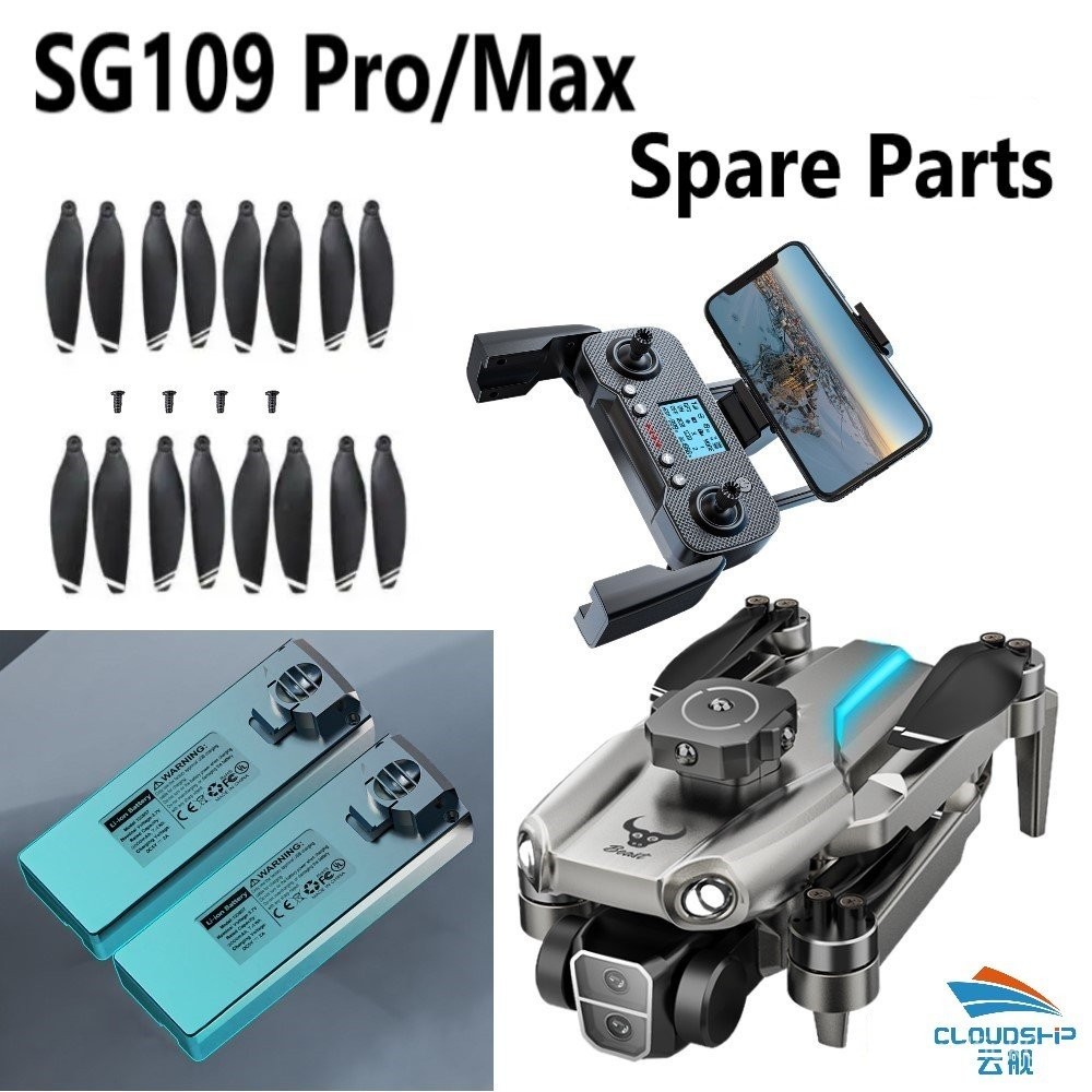 Original Sg109 Pro/Max Drone Spare Parts Propellers and Battery Backup Leg Arms Accessories
