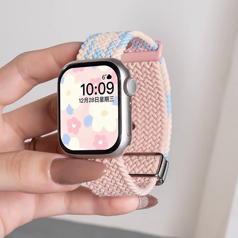 น่ารักถักสายไนลอนแม่เหล็กสําหรับ Amazfit Bip 6 Bip 5 5 Unity Bip 3 3 Pro สมาร์ทนาฬิกายืดหยุ่น Solo นาฬิกาสําหรับ Amazfit Active GTS 2 3 4 สายรัดข้อมือขนาดเล็ก