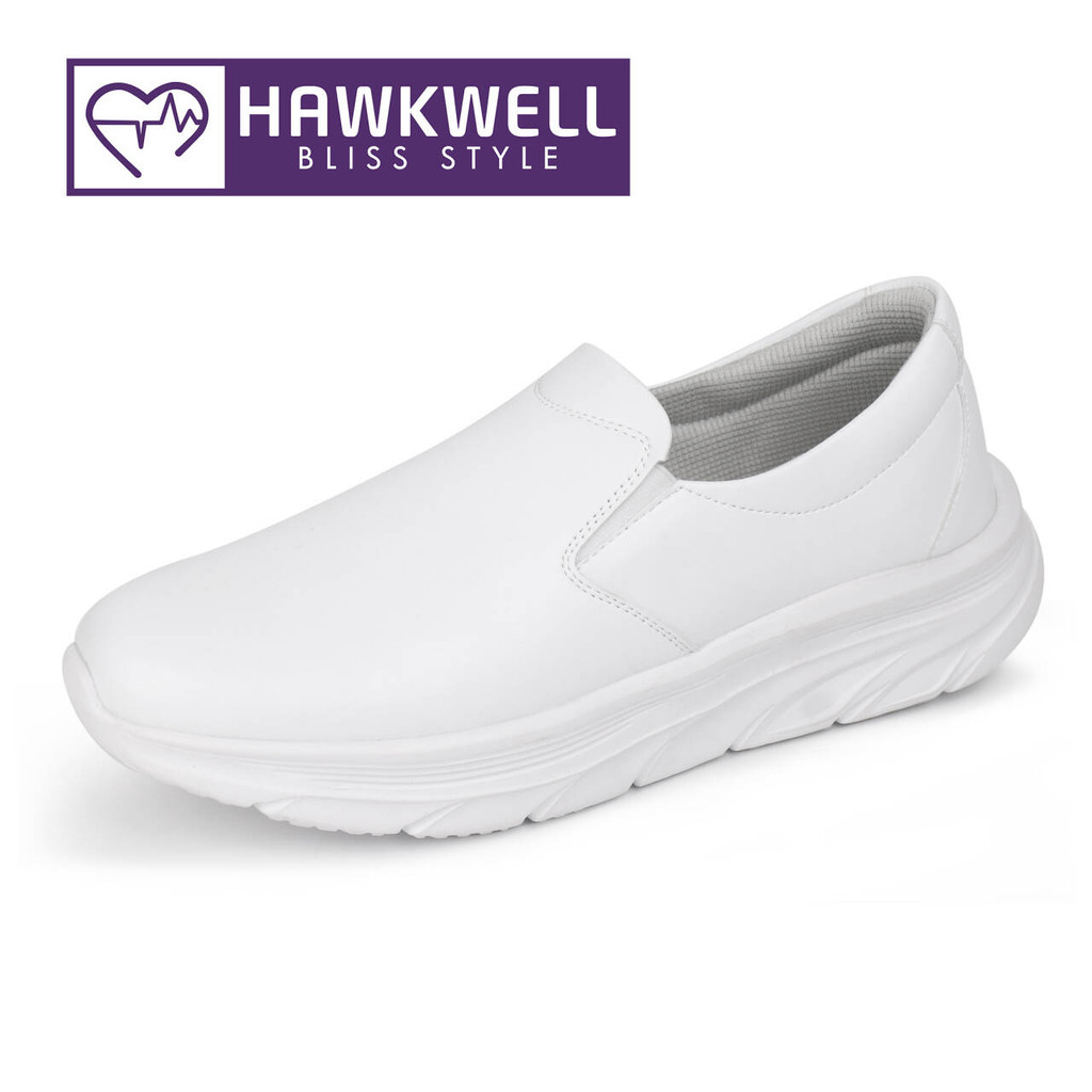 Hawkwell Mens Slip On Arch Support รองเท้าพยาบาลสบายกันลื่นน้ําหนักเบา-Kezen/7927