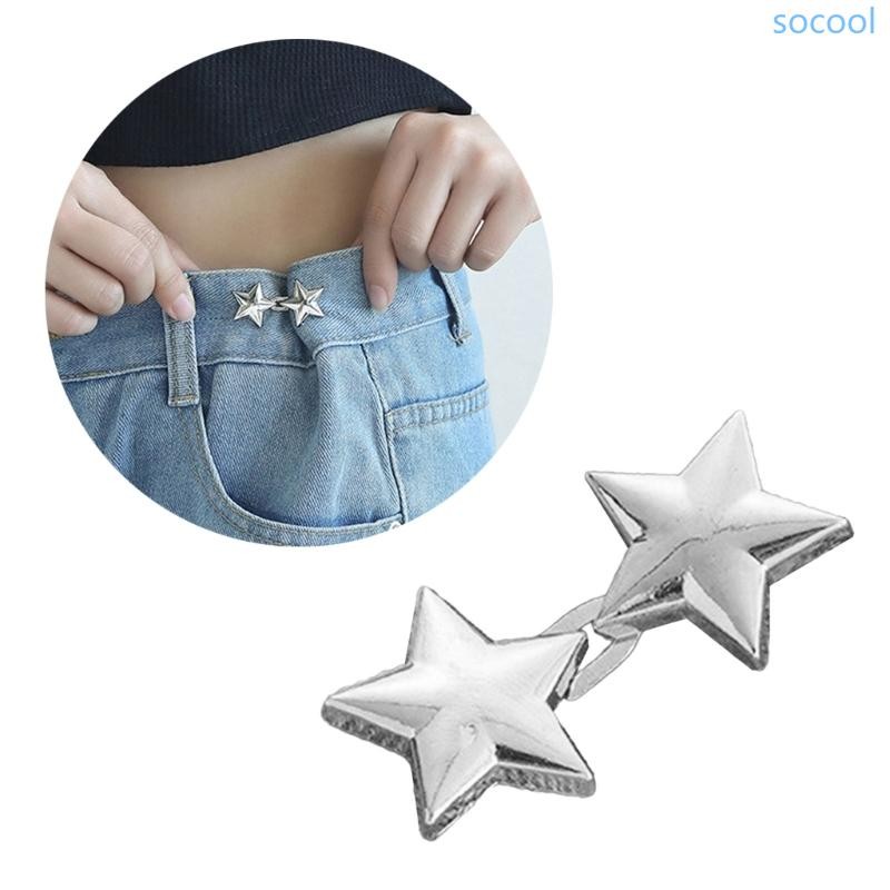 Soc * ปรับ Jean เข็มขัดปุ่ม Pin Star รูปเอว Firminger Instant Jean ปุ่มสําหรับกางเกงเอวเย็บ Requir