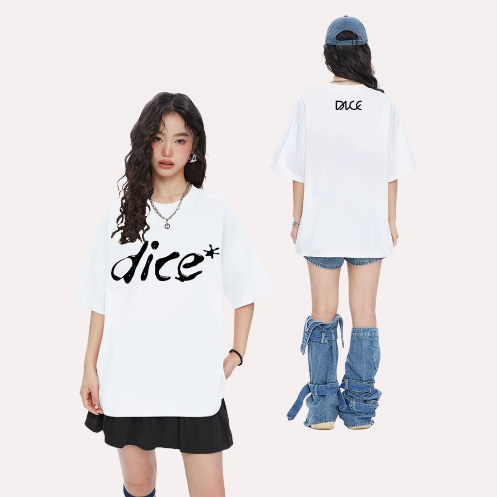 Papaya เสื้อยืด Oversize สกรีนลาย "DICE" ผลิตจากผ้าฝ้าย 100% ใส่สบาย ไม่ระคายเคือง WS1153 ผู้หญิง Cl