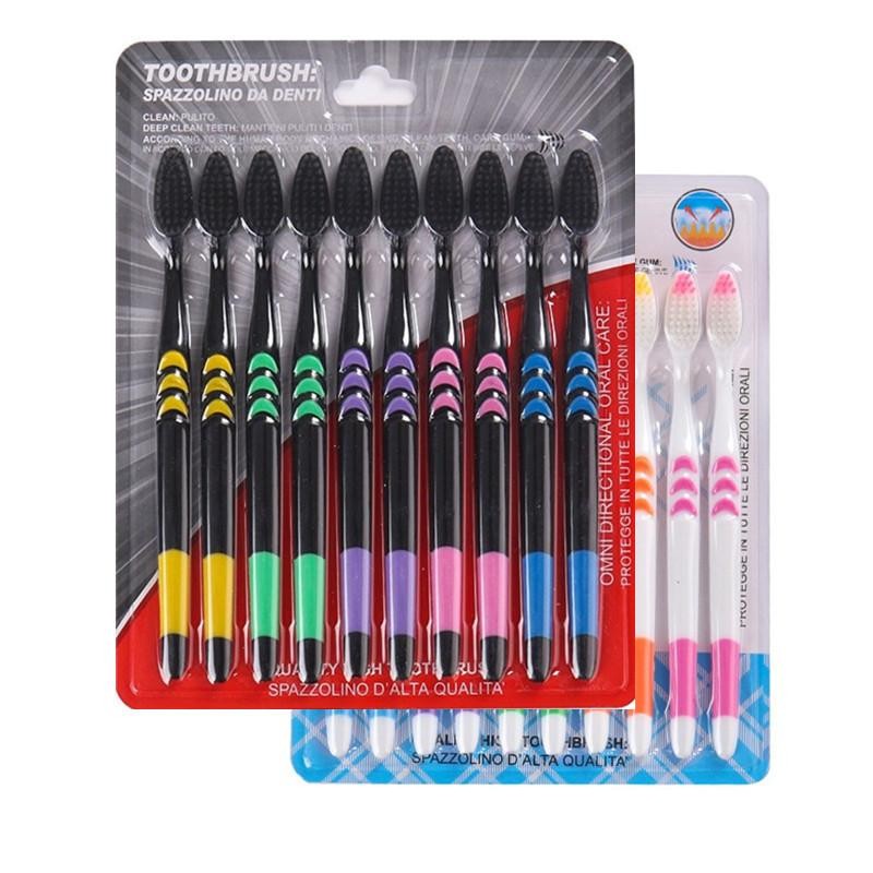 (10ชิ้น) แปรงสีฟัน ขนนุ่มแพ็ค แปรงสีฟันผู้ใหญ่