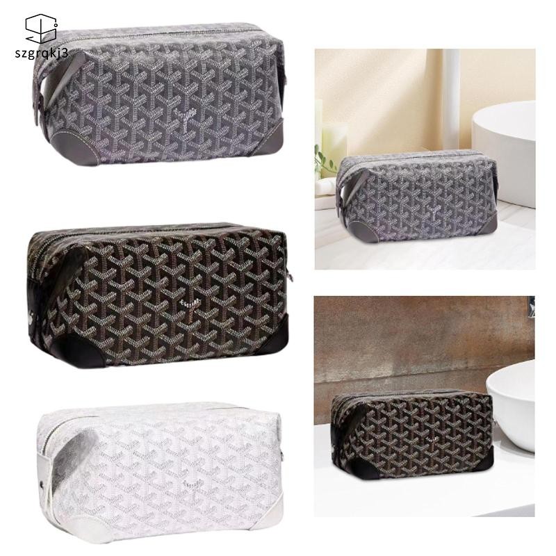 [szgrqkj3] Travel Toiletry Bag PU Leather Multifunctional Makeup Bag for Hotel