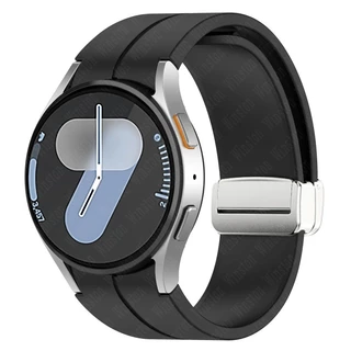 สายซิลิโคนแม่เหล็กสําหรับ Samsung Galaxy Watch 7 6 5 4 40/44 มม.5Pro 45 มม.สร้อยข้อมือสําหรับ Galaxy Watch 6 4Classic 43 มม.47 มม.