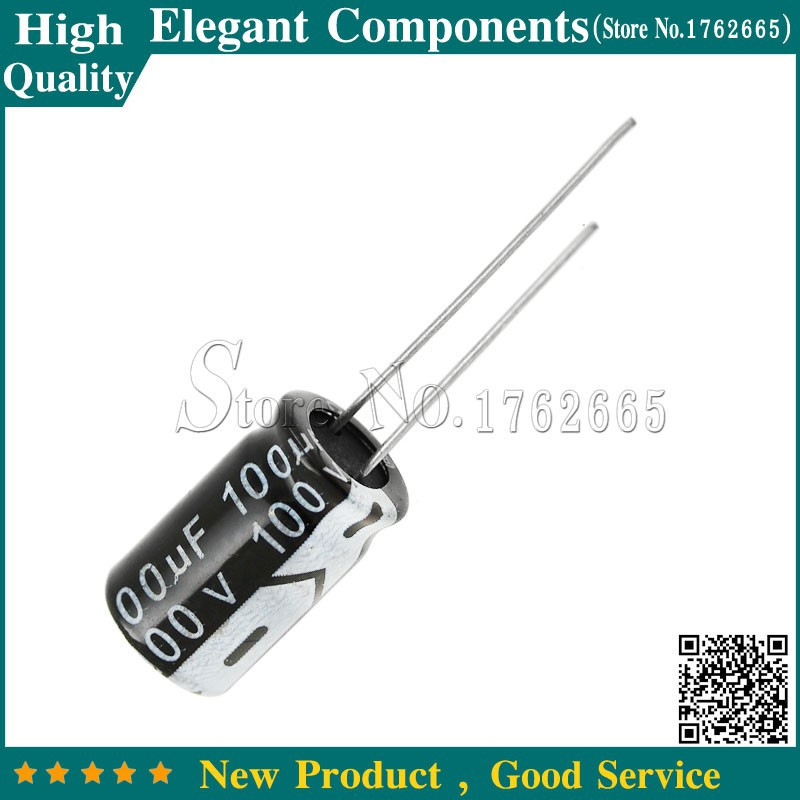 10pcs 100UF 100V 100V 100UF ขนาด 10*16 มม.ตัวเก็บประจุไฟฟ้า 100 V 100 UF Alu