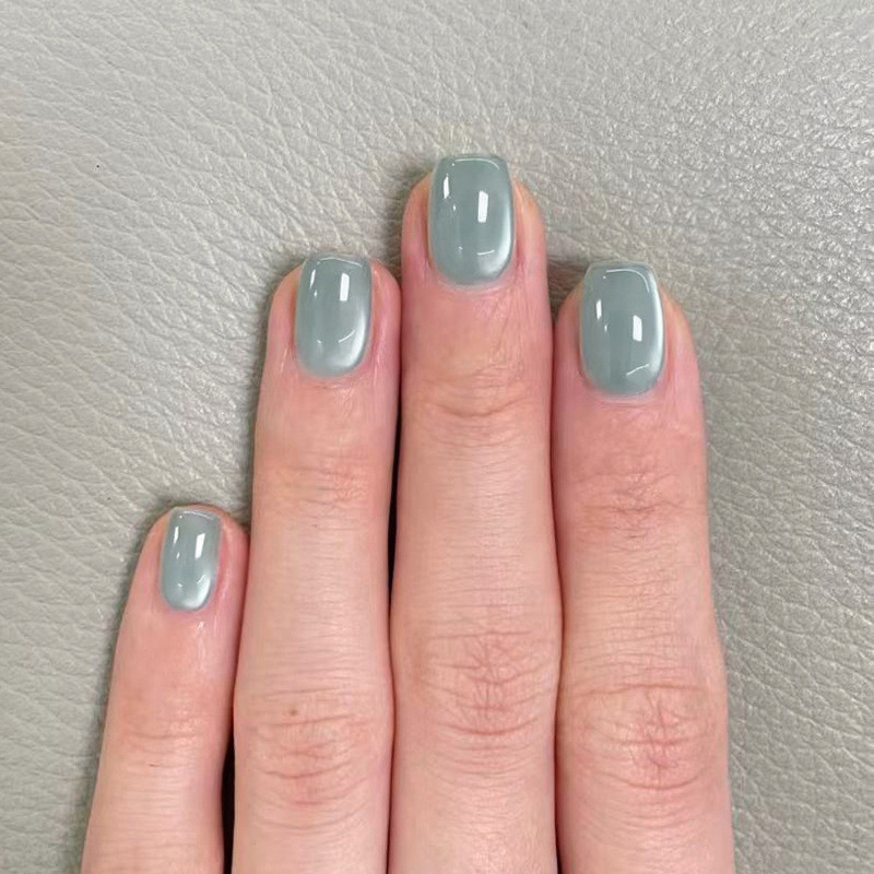 Simple Emerald สีเขียว Cat Eye แพทช์เล็บสีทึบอารมณ์อ่อนโยนหวาน All-Match ยุโรปอเมริกัน ins สไตล์เล็บ Patch