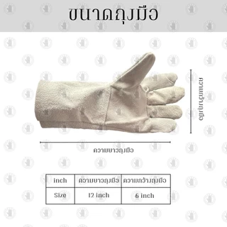 ถุงมือหนังท้องทั้งชิ้น (เเพ็ค 1 คู่ ) รุ่น CB1201 อุปกรณ์ป้องกันมือจากประกายไฟ ความร้อน ป้องกันแรงเสียดสี กันบาด