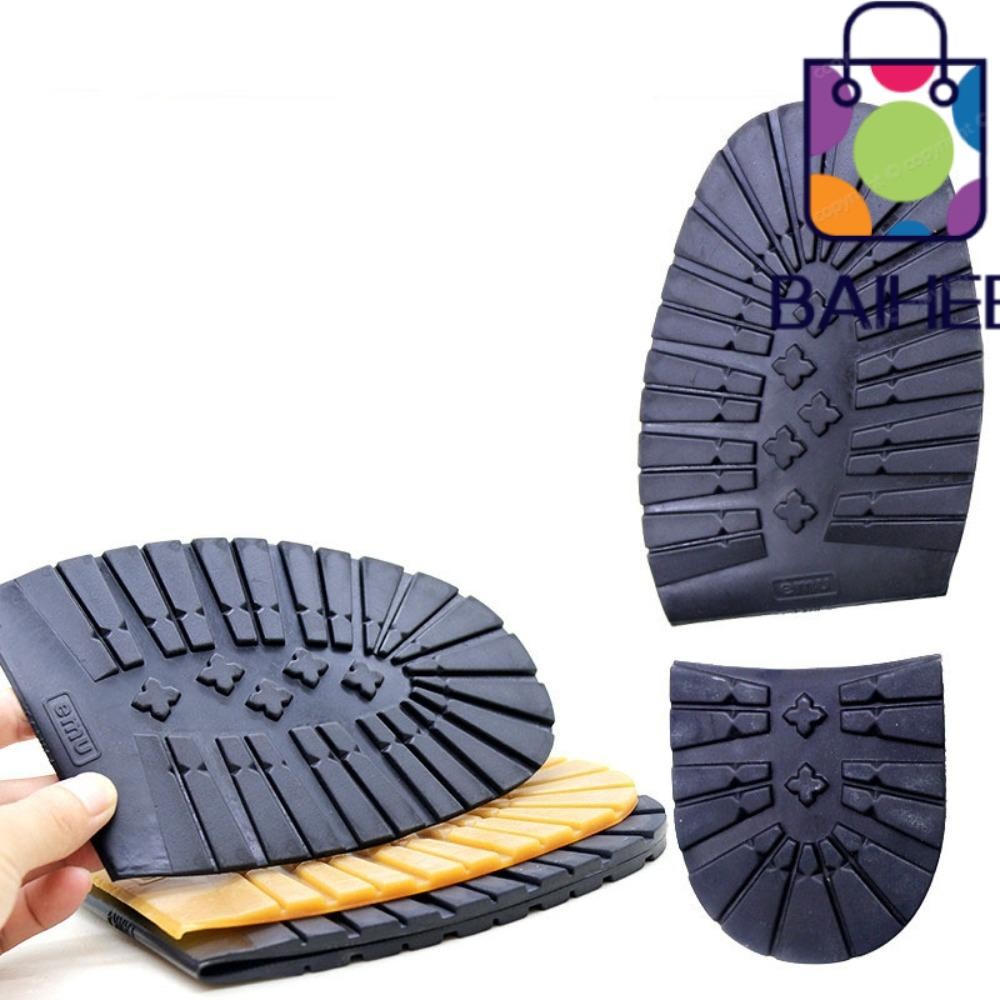 Baihee 1 คู่รองเท้าสติกเกอร์,ลื่นสวมใส่ยางรองเท้าชิ้น,DIY เปลี่ยน Outsoles Thicken Sole Protector วัสดุซ่อม