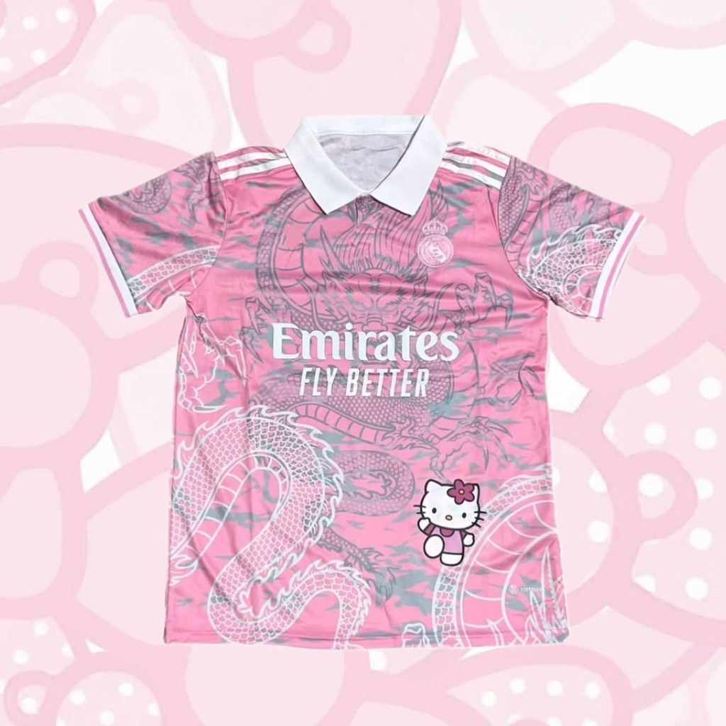 เสื้อยืด Real Madrid Hello Kitty | เสื้อโปโลรุ่นมังกรจีน