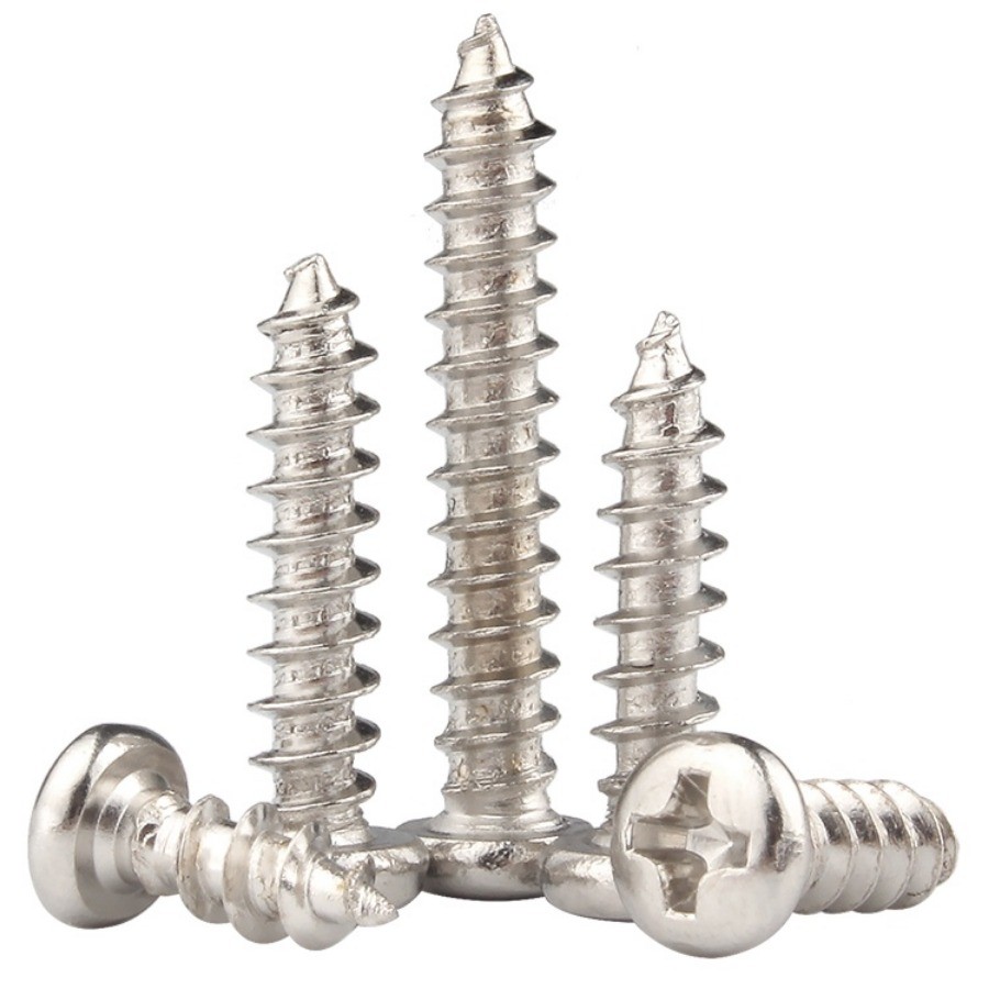 ((Nickel-Plated) สกรูแตะตัวเองหัวกลม PA Phillips M1/M1.2/M1.4/M1.7/M2/M2.3/M2.6/M3 (XD-VN)