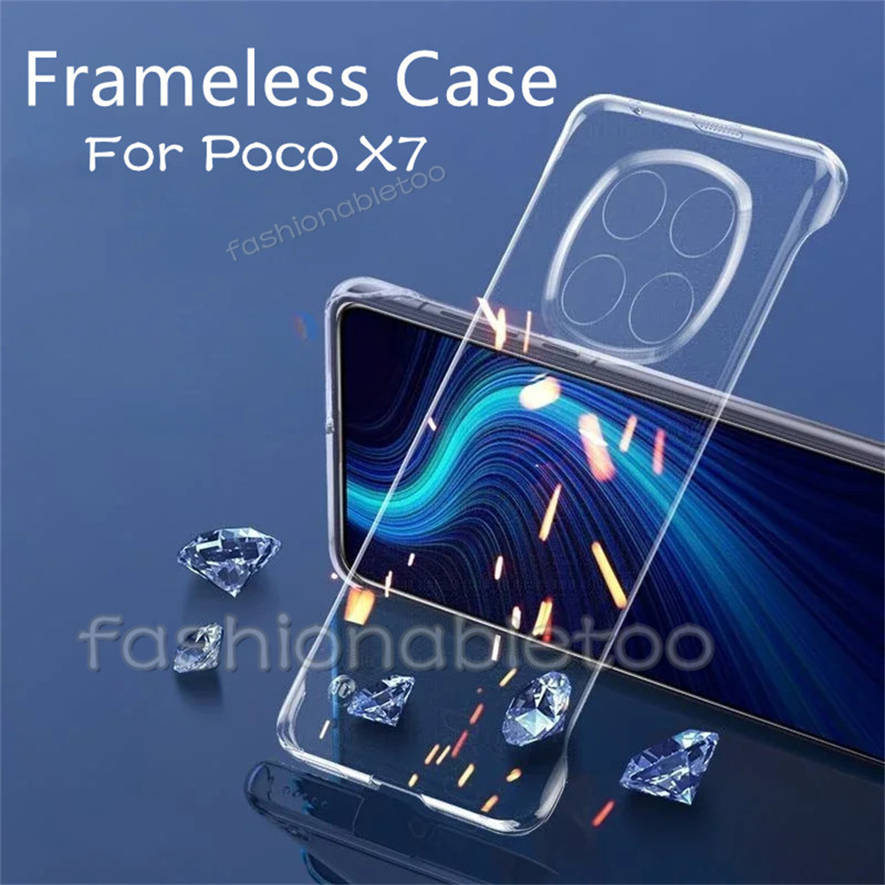 ปลอกสําหรับ Xiaomi Poco X7 X 7 PocoPhone X7 PocoX7 PocoPhoneX7 Frameless Ultra Thin ไม่มีกรอบสี่มุมเพิ่มผิวรู้สึกเคสโทรศัพท์ Hard PC Shell กันกระแทกปกหลัง