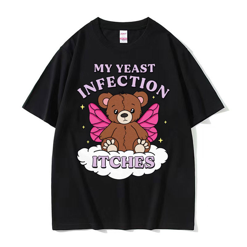 My Yeast Infection Icatches Meme T เสื้อผู้หญิงตลกอารมณ์ขันกราฟิก Tshirt สําหรับชายแฟชั่นคุณภาพสูง S